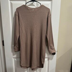 Waffled Uniqlo Long Sleeve Dress